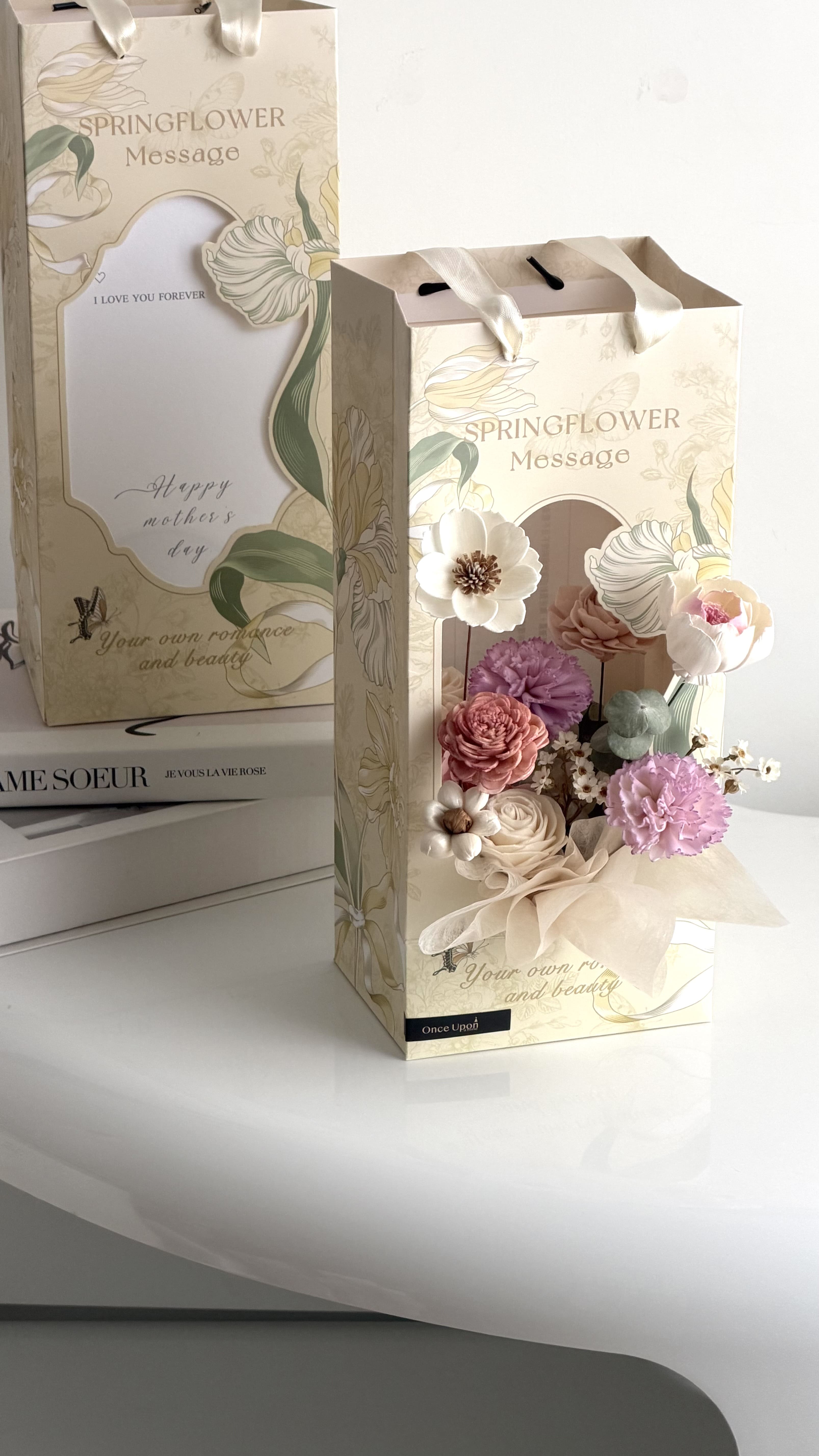 (M10)索拉康乃馨手提花盒